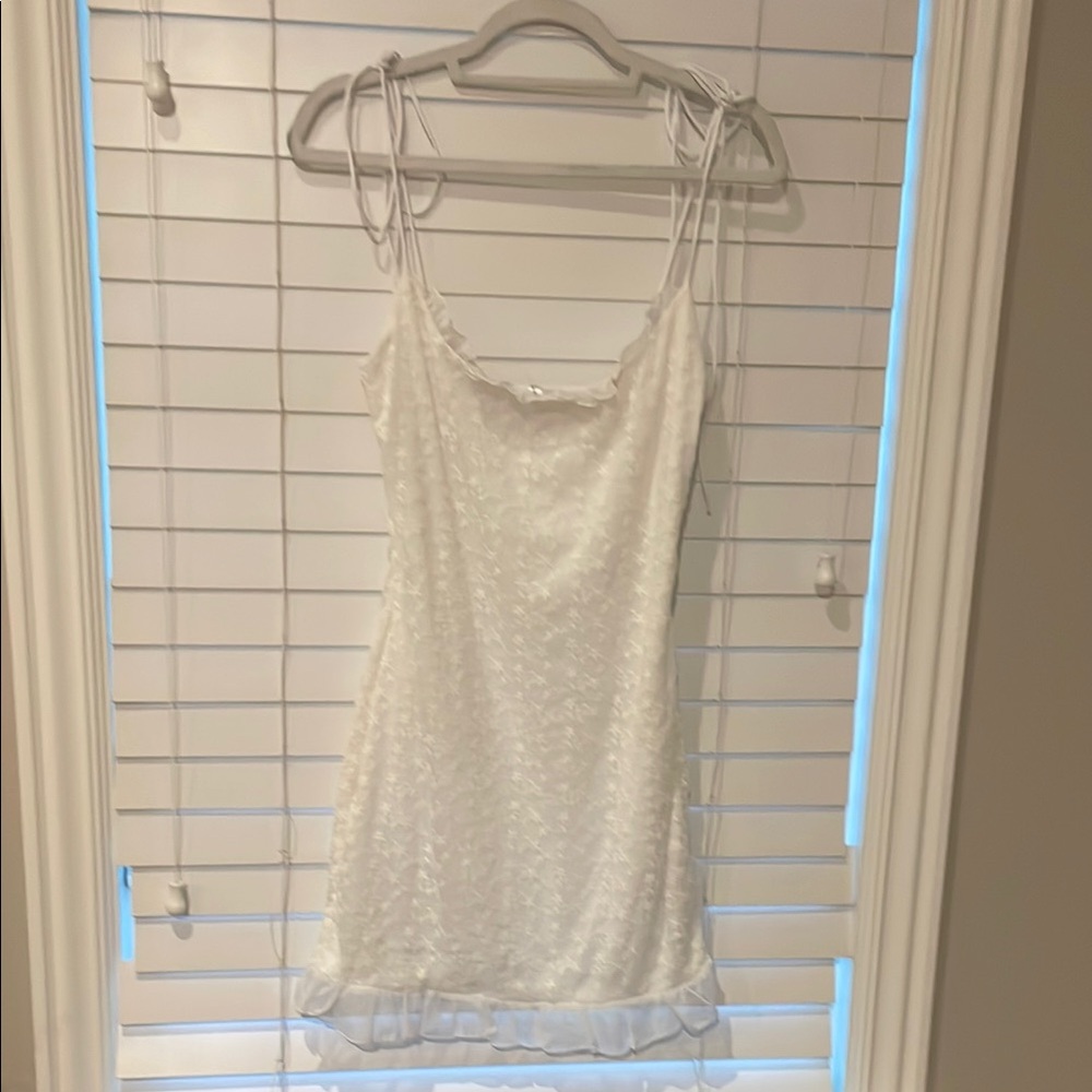 Lucy on the Sky, White lace spaghetti strap dress, never worn